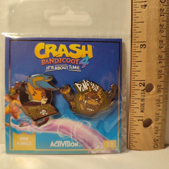 Crash Bandicoot Tawna & Dingodile Enamel Pins Set Official Activision Badges - Picture 2 of 2